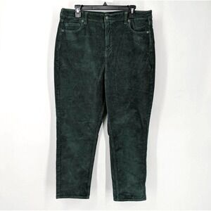 American Eagle Super Stretch Corduroy‎ Mom Straight Pants Green Women's Size 16R